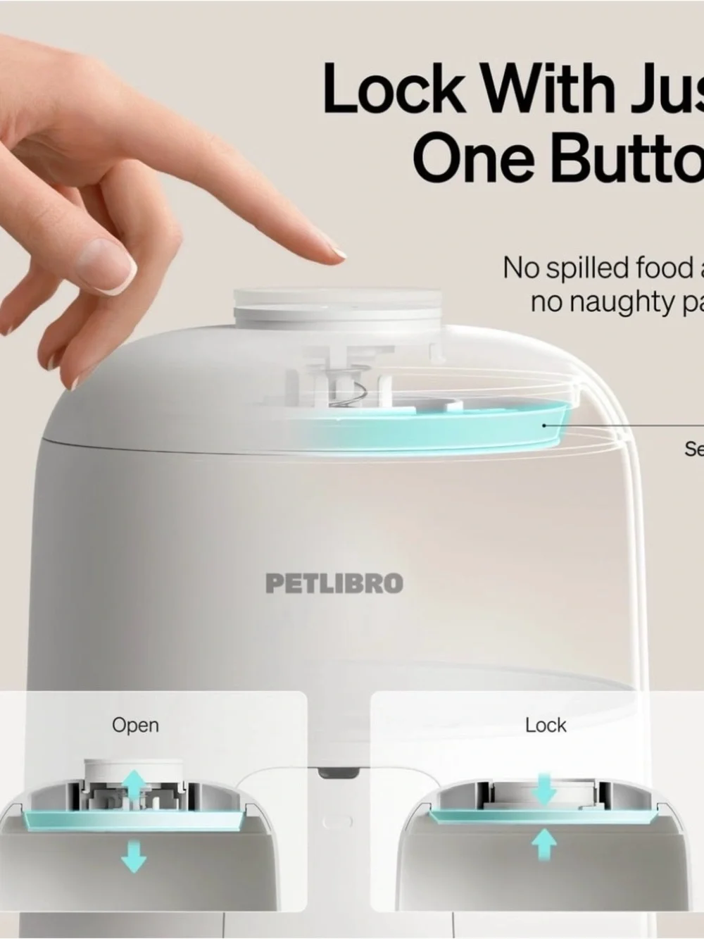 White Automatic Dog Feeder with Detachable Bowl - PLAF108